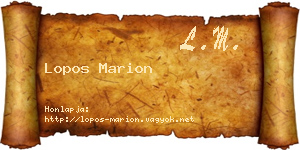 Lopos Marion névjegykártya